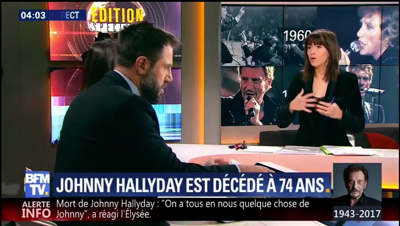 Johnny Hallyday – Décès annoncé au Journal de 4h00 (BFM TV, 6 décembre 2017)
