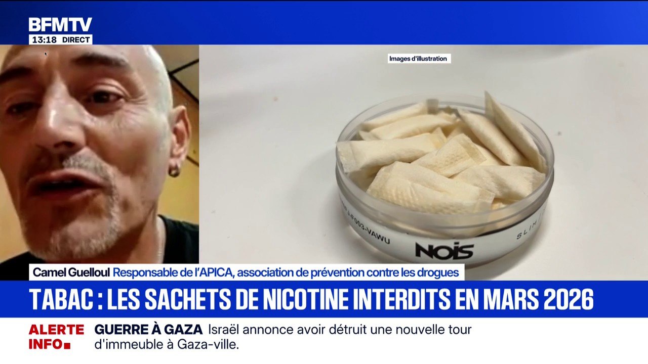 Interdiction des sachets de nicotine: "Ce produit n'a rien à faire entre les mains de jeunes mineurs", dénonce le responsable de l'APICA, association de prévention contre les drogues