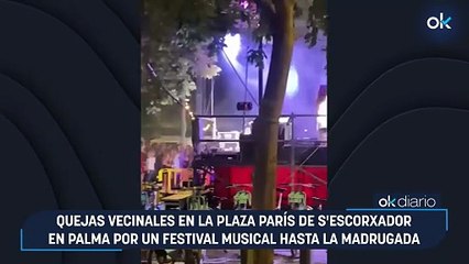 Quejas vecinales en la Plaza París de S'Escorxador en Palma por un festival musical hasta la madrugada