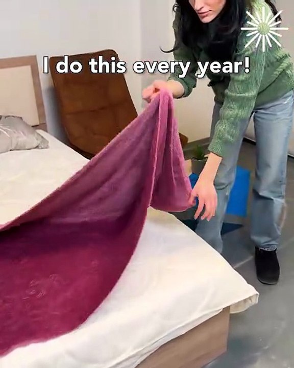 Heart-shaped towel for your bed