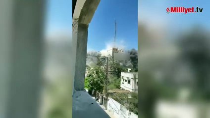 İsrail, Gazze'yi bombalıyor: 15 katlı bina yerle bir oldu, şiddetli saldırılar sürüyor!