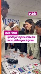 Valérie Pécresse très attentive à Poissy dans les coulisses d'un concert solidaire