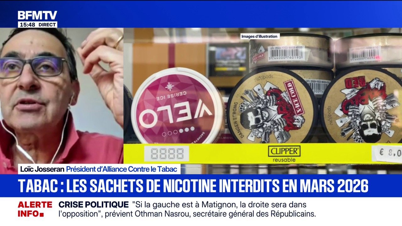Interdiction des sachets de nicotine: "C'est une réelle victoire de santé publique", affirme le président d'Alliance contre le Tabac