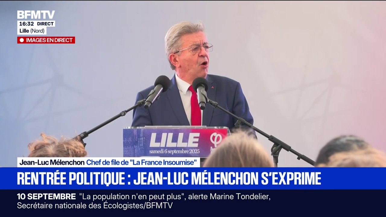 Vote de confiance: "Je salue l'honnêteté républicaine de François Bayrou", déclare Jean-Luc Mélenchon, chef de file de LFI
