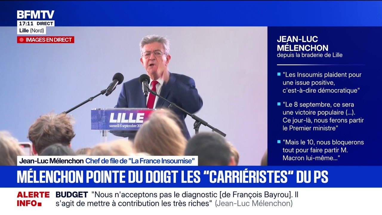 Le PS à Matignon: le chef de file de LFI, Jean-Luc Mélenchon, "montre du doigt les carriéristes" dans le Parti socialiste