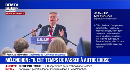 Jean-Luc Mélenchon dit "vouloir faire naître la nouvelle France", en marge de la braderie de Lille