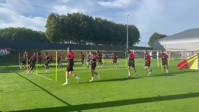 Les Diables rouges à l'entraînement à la veille d'affronter le Kazakhstan