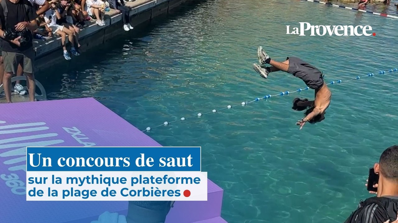 Un concours de saut sur la mythique plateforme de la plage de Corbières à Marseille