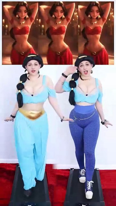 JASMINE VS CAMINADORA ¿CUAL GANA 🐯🛹 #JocyCosplay #Cosplay