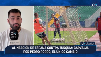 Alineación de España contra Turquía: Carvajal por Pedro Porro, el único cambio