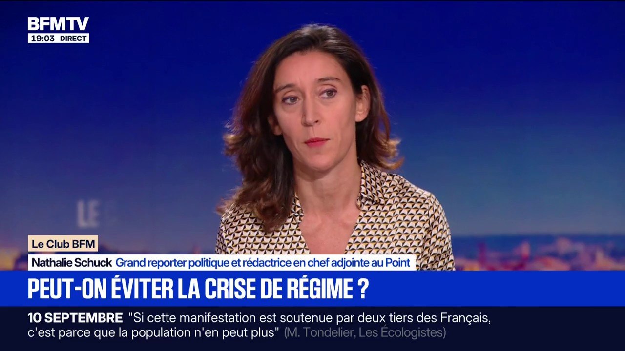 Crise politique: "Si le gouvernement tombe avec l'hypothèse d'une nouvelle dissolution, on risque de rentrer dans une crise de régime", observe Nathalie Schuck, grand reporter politique