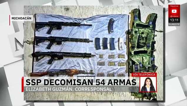 Autoridades de Michoacán aseguran armas y artefactos explosivos