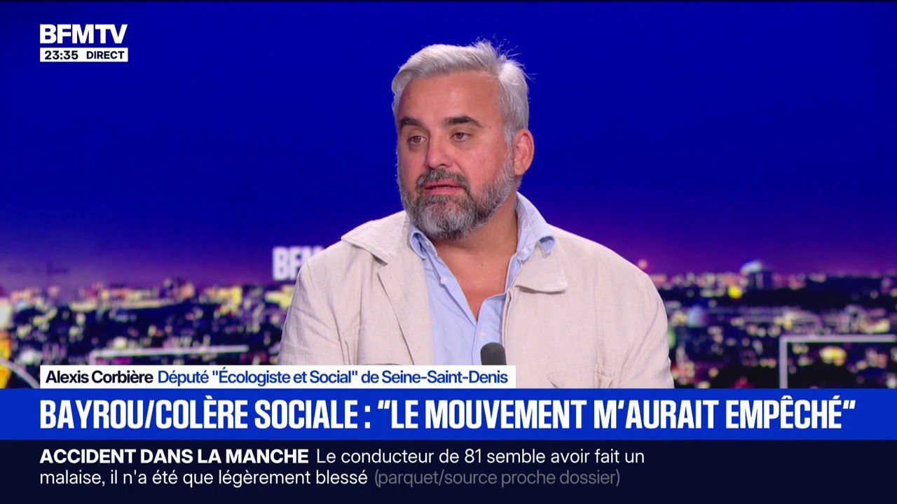 Pour Alexis Corbière, député (Écologiste et Social), "François Bayrou, c'est fini. Le 8 [septembre] il s'en va"