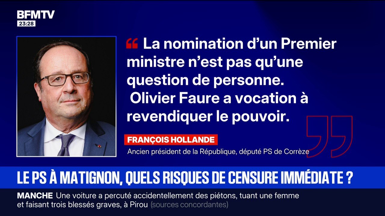 Le PS à Matignon: pour François Hollande, Olivier Faure "a vocation à revendiquer le pouvoir"