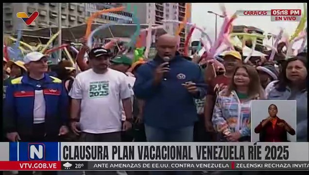 Clausura del Plan Vacacional Comunitario Venezuela Ríe 2025 en la Plaza de la Juventud de Caracas