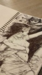 performance artistique Musique et Dessin Bryan au piano Louis RUNEMBERG au stylo