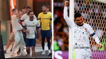 Cristiano Ronaldo empuja a aficionado que quería tomarse foto con él y causa polémica su reacción