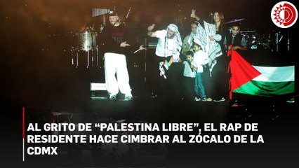 Al grito de “Palestina libre”, el rap de Residente hace cimbrar al Zócalo de la CDMX