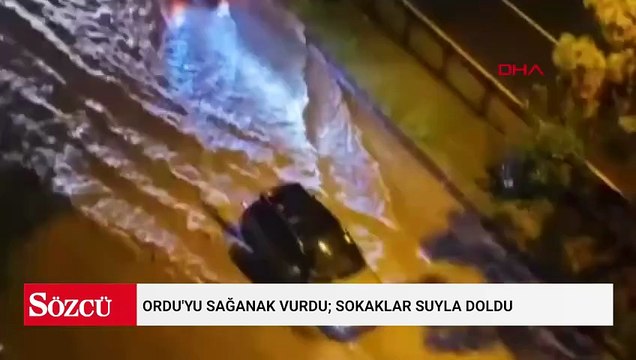 Ordu'yu sağanak vurdu; Sokaklar suyla doldu
