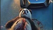 Injured senseless panda on the road #panda #injured