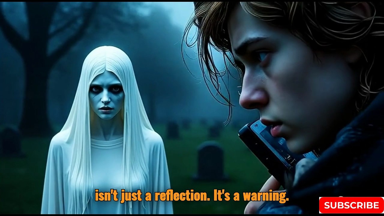 The Ghost Woman in White Caught on Camera in a Cemetery