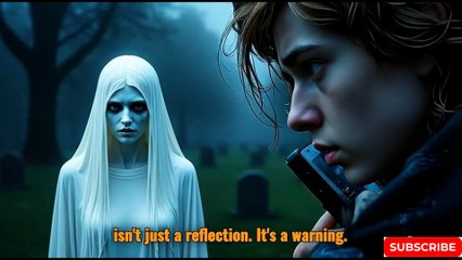 The Ghost Woman in White Caught on Camera in a Cemetery
