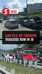 Luxury car pile-up on the Pasir Gudang Highway lead to a fight