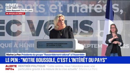 Crise politique: Marine Le Pen réclame "une alternance aussi rapide que possible, parce qu'il y a urgence"