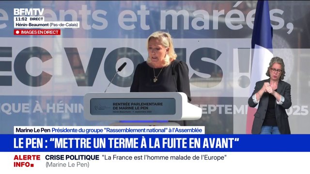 Budget: Notre déficit et notre dette ne sont que la somme de toutes les lâchetés et de tous les renoncements des dirigeants des quatre dernières décennies , affirme Marine Le Pen