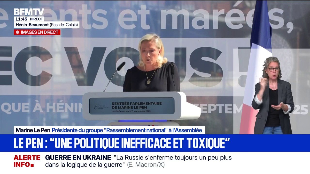 Il faut "renouer avec des dirigeants politiques qui assument leurs erreurs", estime Marine Le Pen
