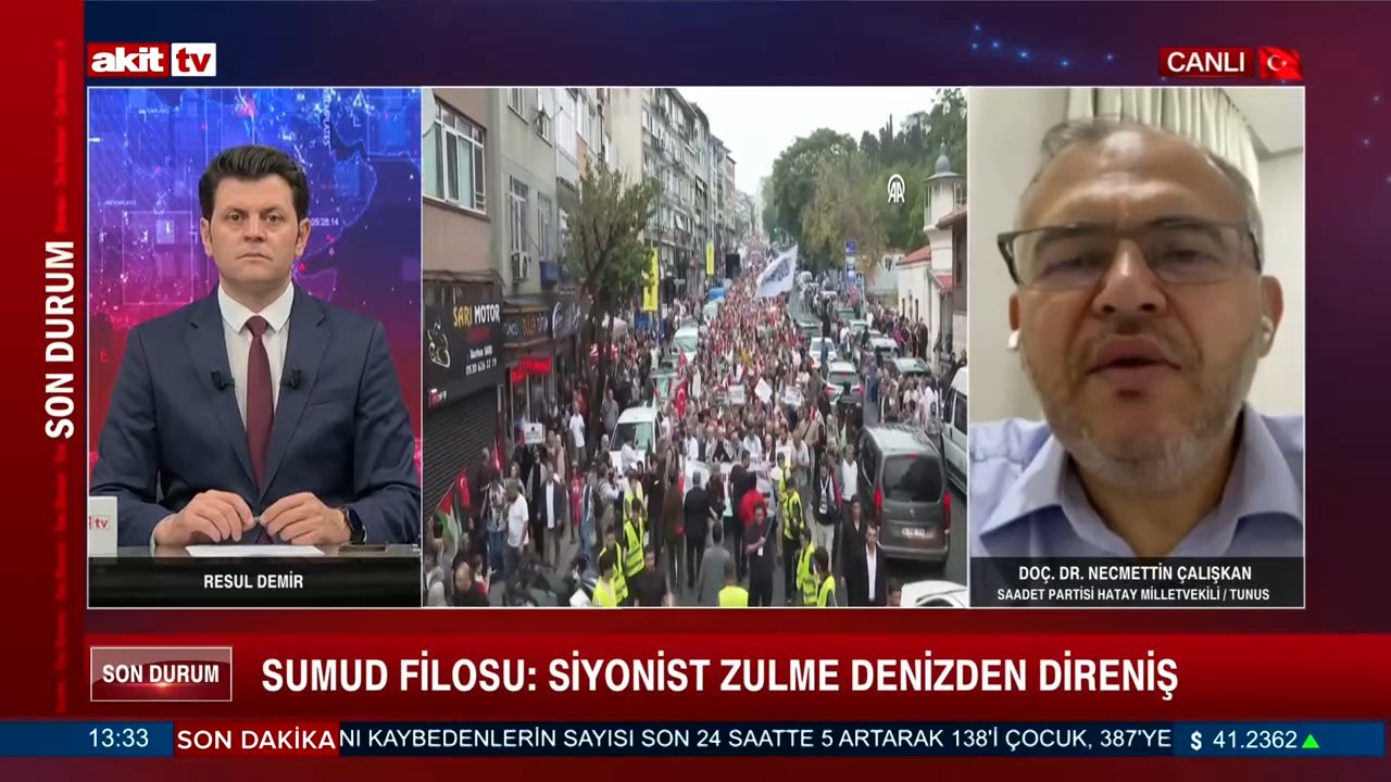 Saadet Partisi Hatay Milletvekili Doç. Dr. Necmettin Çalışkan: Sumud Filosu çarşamba günü Tunus'tan yola çıkacak
