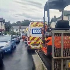 Fire crews, police and utility teams remain on the scene of Bearwood fire