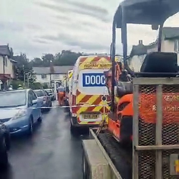 Fire crews, police and utility teams remain on the scene of Bearwood fire