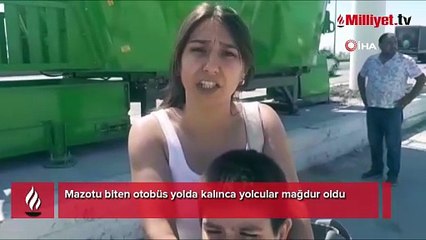 İzmir-Adana seferi çileye döndü! Mazotu biten otobüs yolda kalınca yolcular otostop çekti