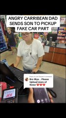 Angry Caribbean dad sends son to pick up fake car part prank. 😂😂😂