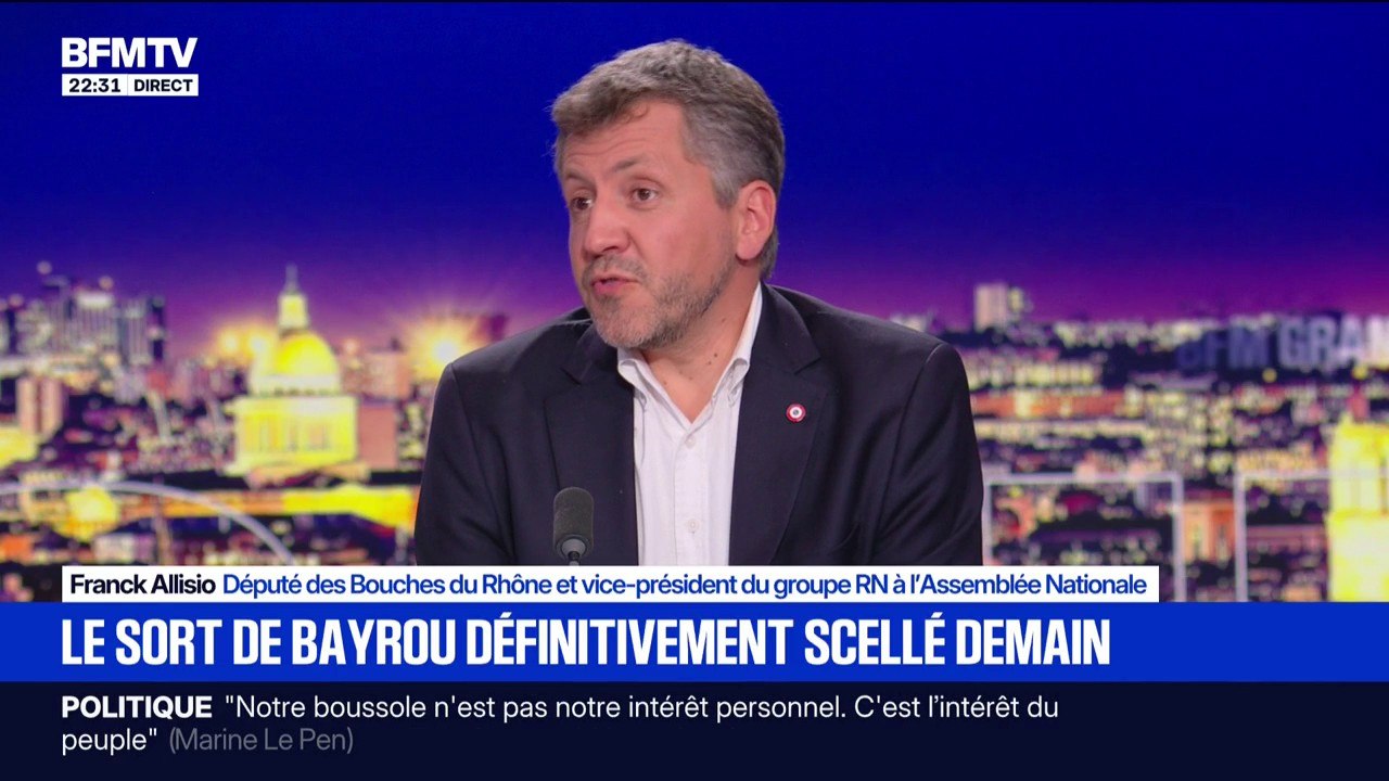 Crise politique: "Le problème ce n'est pas Monsieur Bayrou, c'est Monsieur Macron", explique Franck Allisio, député (RN)