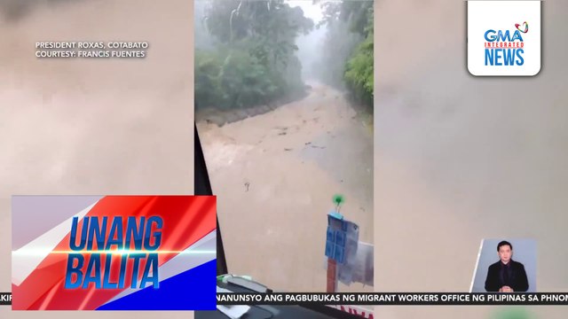 Malalaking tipak ng bato, humambalang sa kalsada kasabay ng malakas na ulan | Unang Balita
