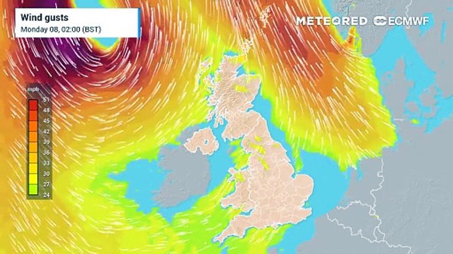 Strong wind gusts expected throughout the week, reaching speeds of over 40mph