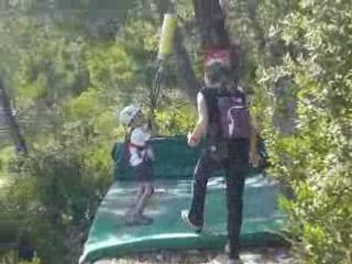 Kylian 1ere tyrolienne Eden Aventure le 18 Mai 2008