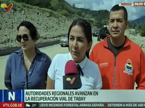 Mérida | Trabajos de recuperación vial de Tabay avanzan con la colocación de 400 toneladas de asfalto