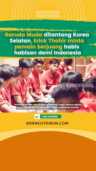 Erick Thohir beri semangat menggetarkan untuk Timnas U23 jelang duel hidup mati lawan Korea Selatan