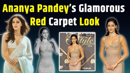 Ananya Panday का ग्लैमरस अंदाज़,Side-Cut Glittering Gown में दिखीं बेहद खूबसूरत, Red Carpet पर छाईं