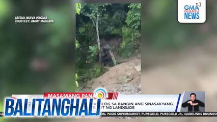 2, sugatan matapos mahulog sa bangin ang sinasakyang jeep sa Brgy. Kirang dulot ng lanslide | Balitanghali