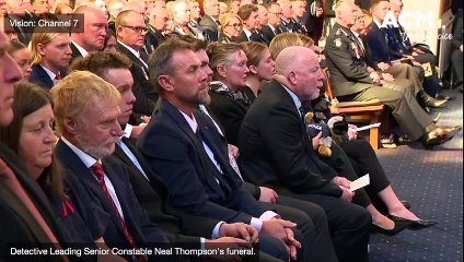 WATCH: Moving scenes at Detective Leading Senior Constable Neal Thompson's funeral.