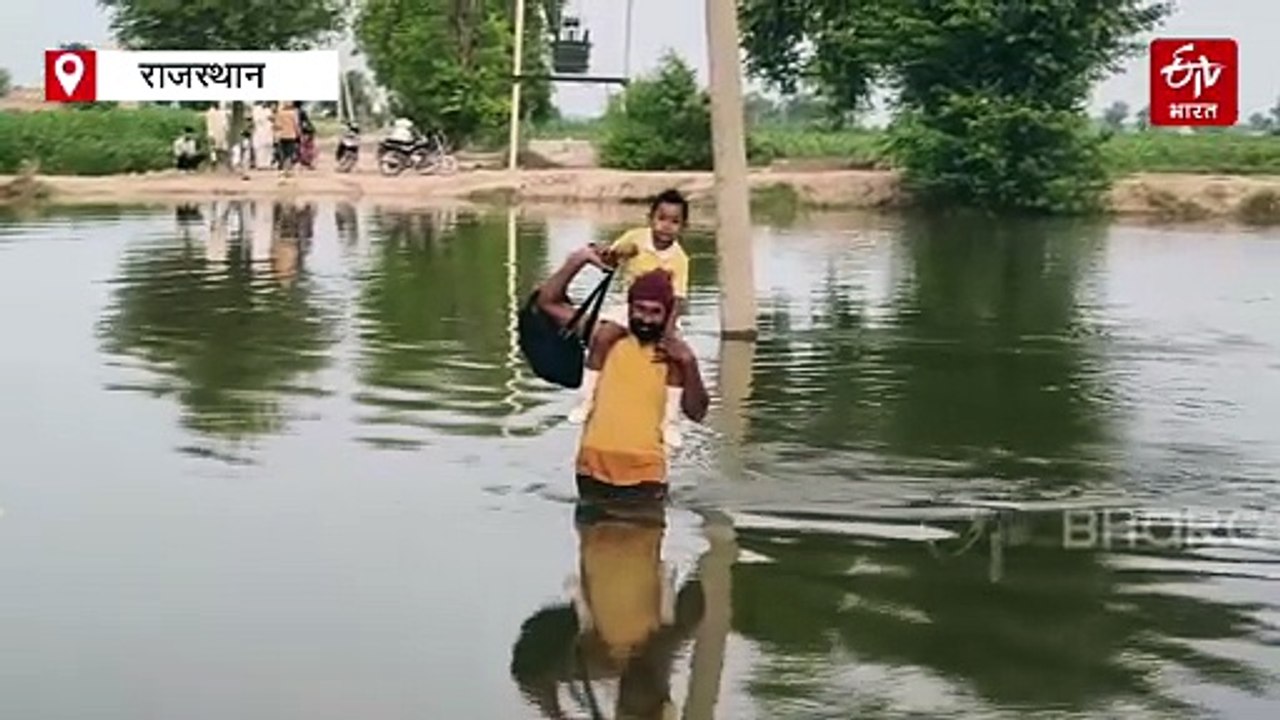 अनूपगढ़ में घग्घर नदी बनी पढ़ाई में बड़ी चुनौती, जान जोखिम में डालकर नदी पार कर रहे ग्रामीण और बच्चे