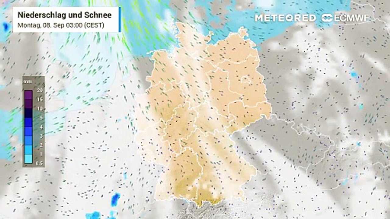 Eine Regenfront trifft in den kommenden Stunden aus den Westen Deutschlands - Unwetterwarnung!
