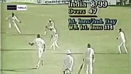 Courtney Walsh 4 for 37 in 18 Overs 5 Mdns vs India 3rd Test, Port of Spain, April 15 - 20 1989