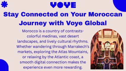 Travel Smart in Morocco with Voye Global Connectivity