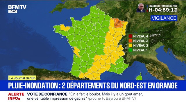 Les départements de la Moselle et de la Meurthe-et-Moselle placés en vigilance orange pluie-inondation