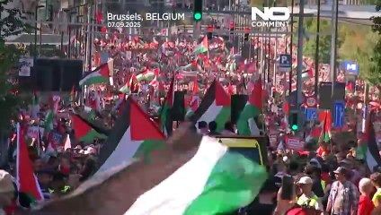 Los manifestantes trazan una 'línea roja' en Bruselas por la guerra en Gaza